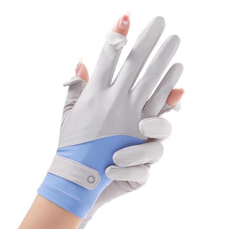Summer ladies fishing glove sunscreen, waterproof, skid, anti -thorn -proof men's waterproof ice silk women's special anti -cutting