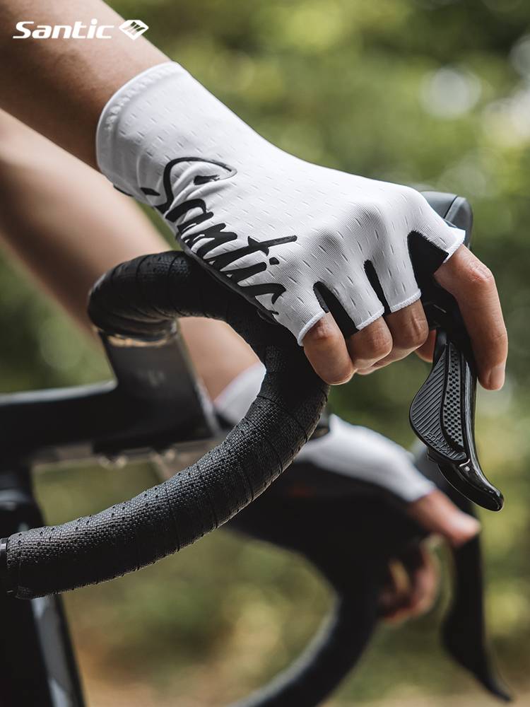 Santic Santic Mori Passenger Spring and Summer Cycling Gloves Highway Bicycle Bargiers Permanent Short Finger Gloves Ride Equipment Men and Women