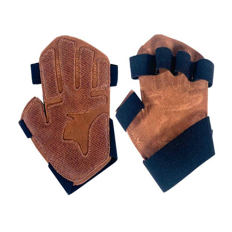 Men's cowhide training gloves, women's anti -cocoon professional, iron care weightlifting fingers to lift a single bar dumb bell care