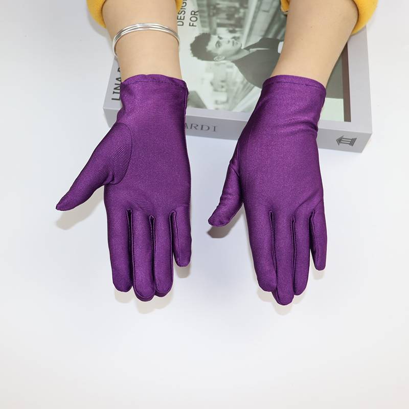 Summer thin sunscreen gloves men's square dance driving gloves, spandex elastic black and white ritual gloves autumn