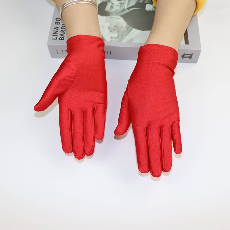 Summer thin sunscreen gloves men's square dance driving gloves, spandex elastic black and white ritual gloves autumn