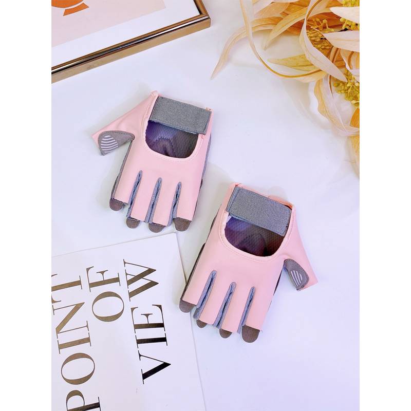 Semi -finger fitness gloves female thin liquid silicone dynamic bicycle yoga Pura non -slip and wear -resistant riding motion