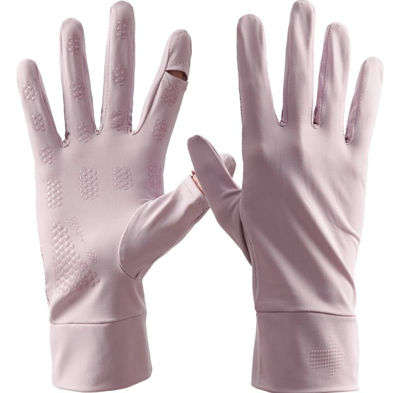 Summer ice sunscreen glove women's ultraviolet defense ultraviolet, air -breathable, cold sun -driving non -skid riding battery car