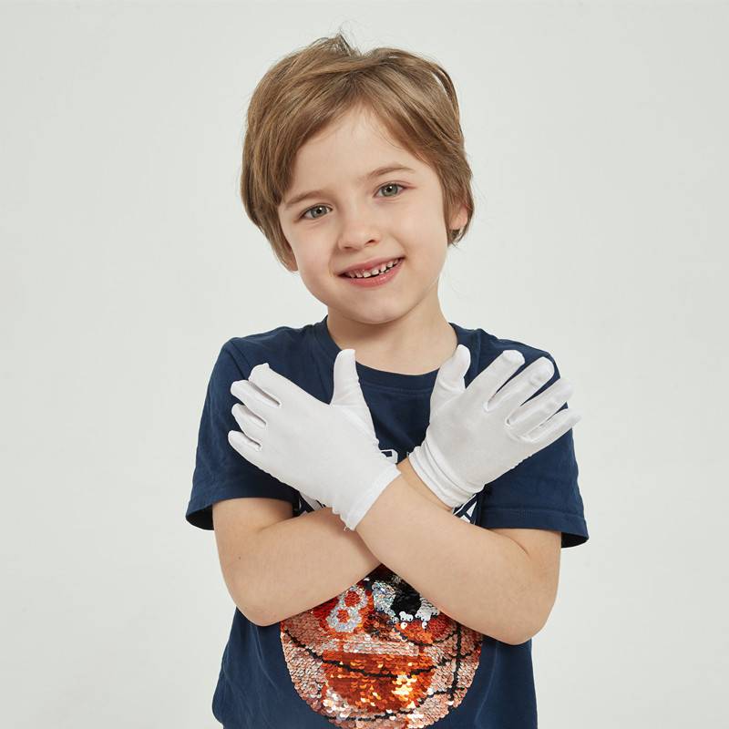Children's white glove elementary school students performed etiquette, dancing dancing command Kindergarten children high elastic breathability thin
