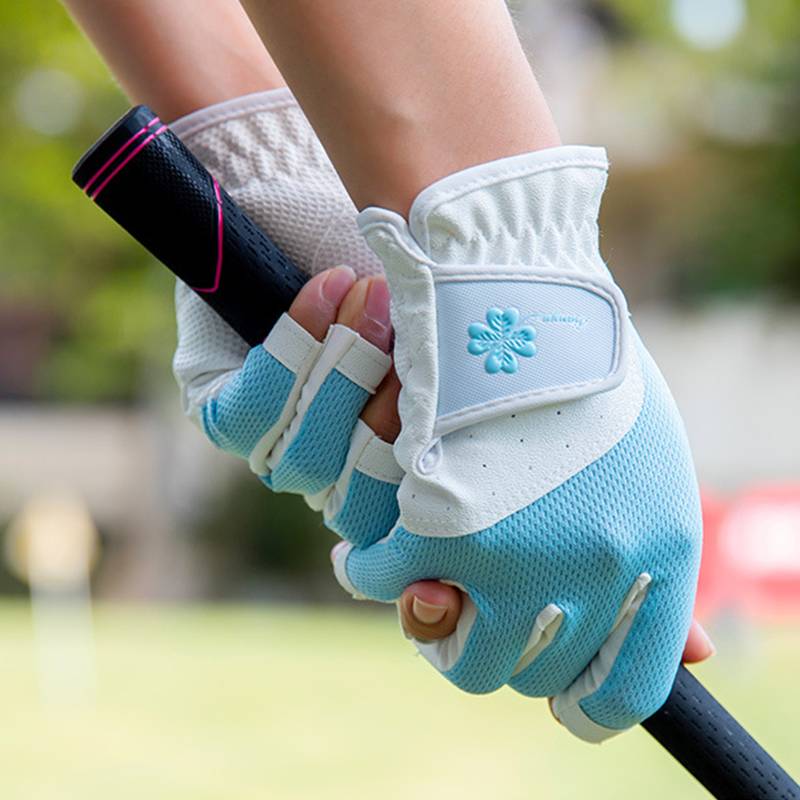 !Golf Ms. Gloves Summer breathable fingers touch screen PU non -slip ripple left and right movements