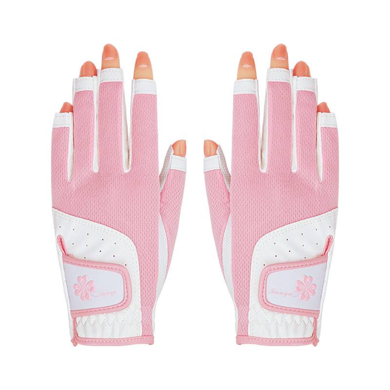 !Golf Ms. Gloves Summer breathable fingers touch screen PU non -slip ripple left and right movements
