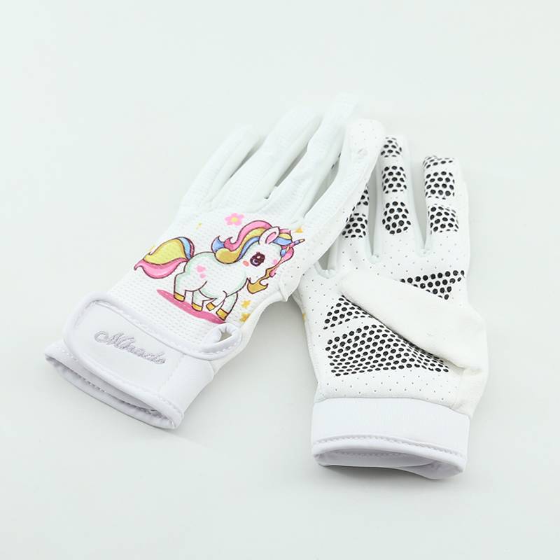 Children's summer breathable equestrian glove riding training non -slip and wear -resistant thin boy girl white riding gloves