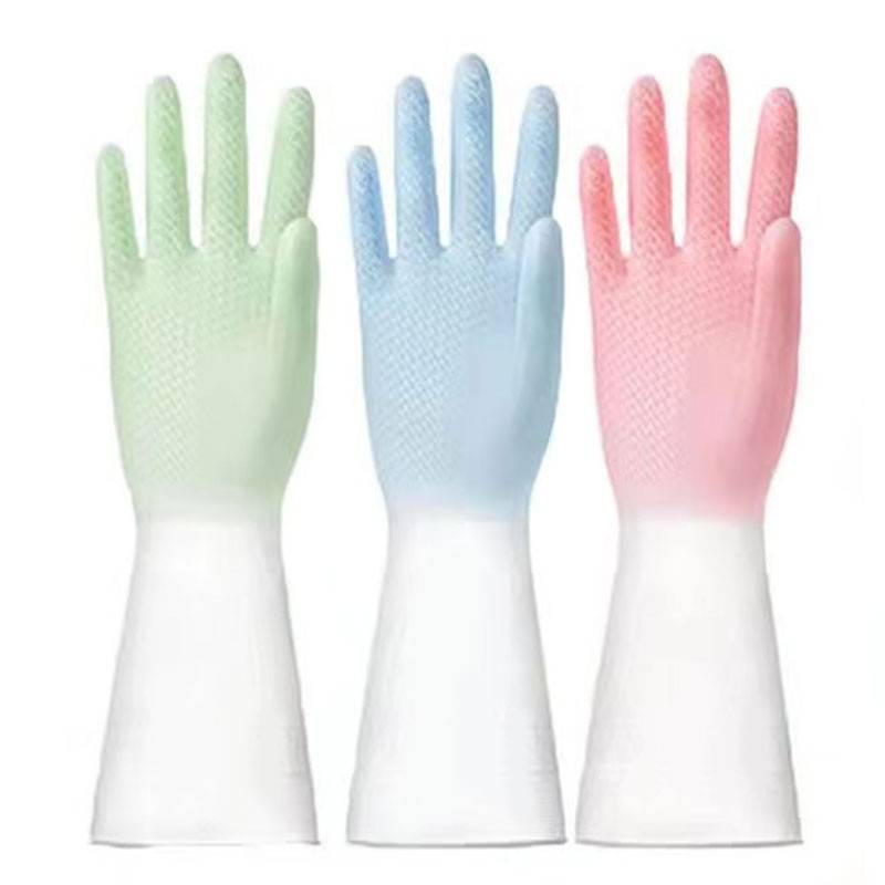 Two -color four seasons washing dishes, outdoor thick waterproof durability, durable fish, fish housework kitchen fishing gloves washing rubber