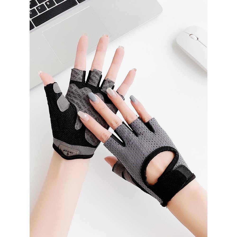 Fitness gloves women's equipment one -bar anti -slip bodies upward exercise ride pot bell power protection light and light professional