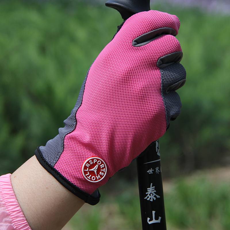 Women's outdoor sunscreen glove anti -slip full refers to summer thin climbing mountain climbing hiking men's driving touch screen