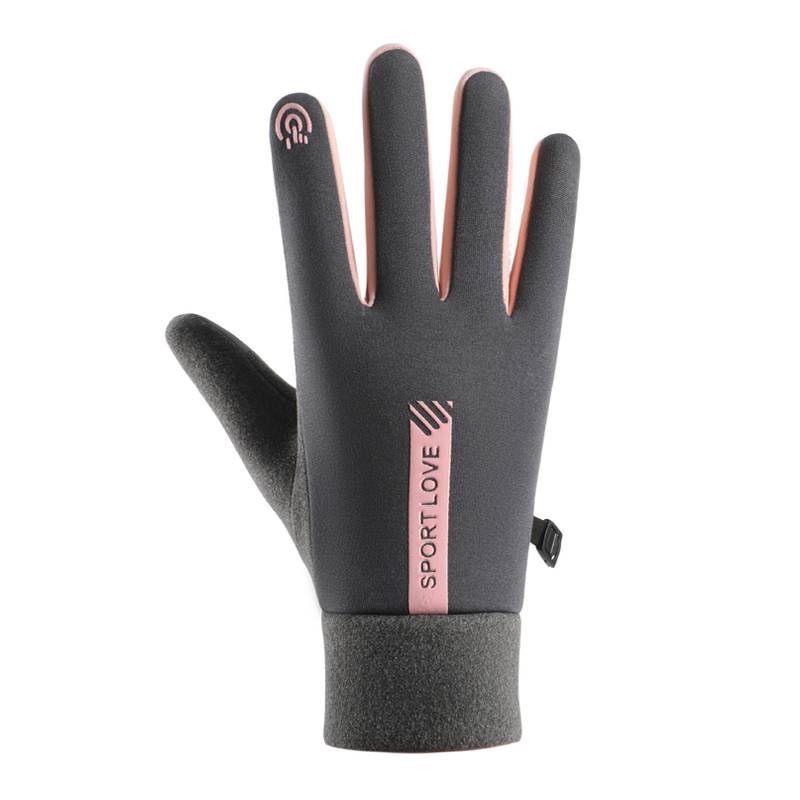 Gloves Women's autumn and winter warmth, thickened velvet couple waterproof riding windproof cold driving anti -slip touch screen glove men