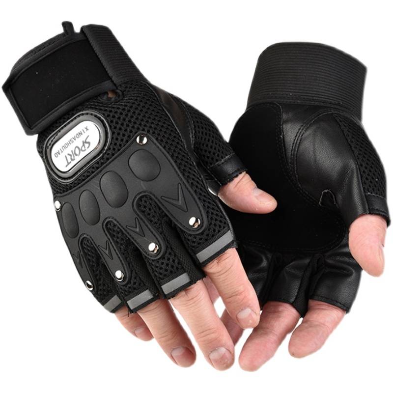 Locomotive motorcycle semi -finger glove men's riding thin summer anti -slide car bicycle cycling tactical glove