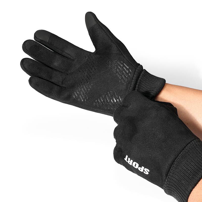 The tweezer gloves, the winter cyclist, the windshield, the two-finger touch screen, drove on a motorcycle