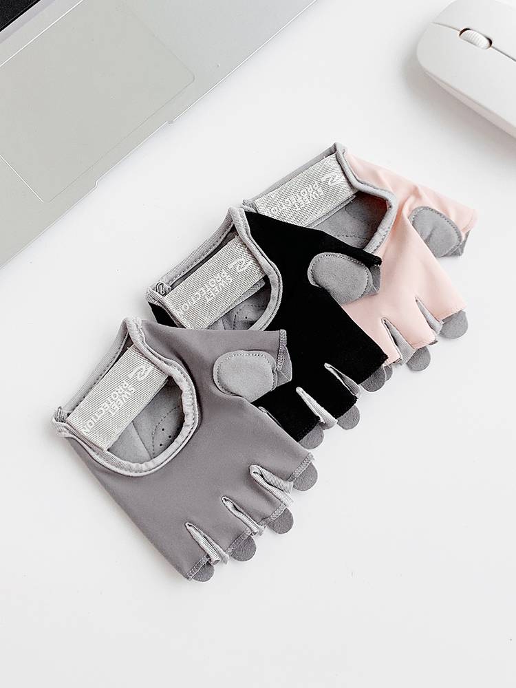 Fitness semi -finger gloves cycling thin female equipment training bicycle one bar can cause upward cocoon protection and wear resistance