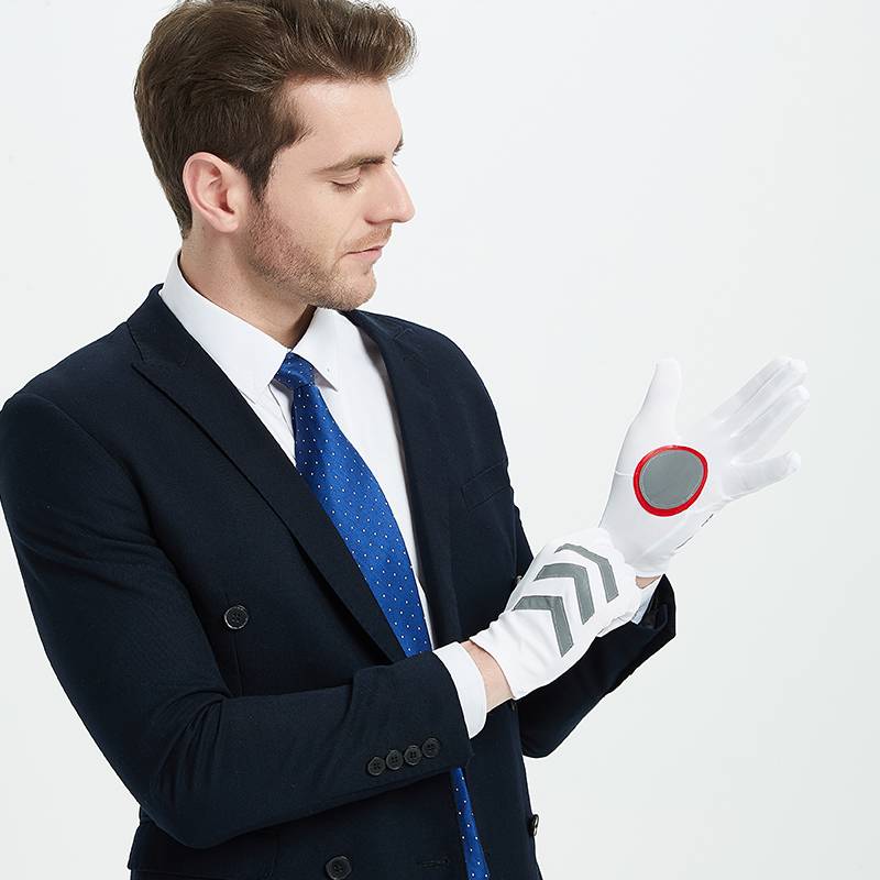 White reflector Night Property Baoanmen Sanshi Polyester Men's Women Hotel Short Spring and Summer etiquette Gloves Gloves