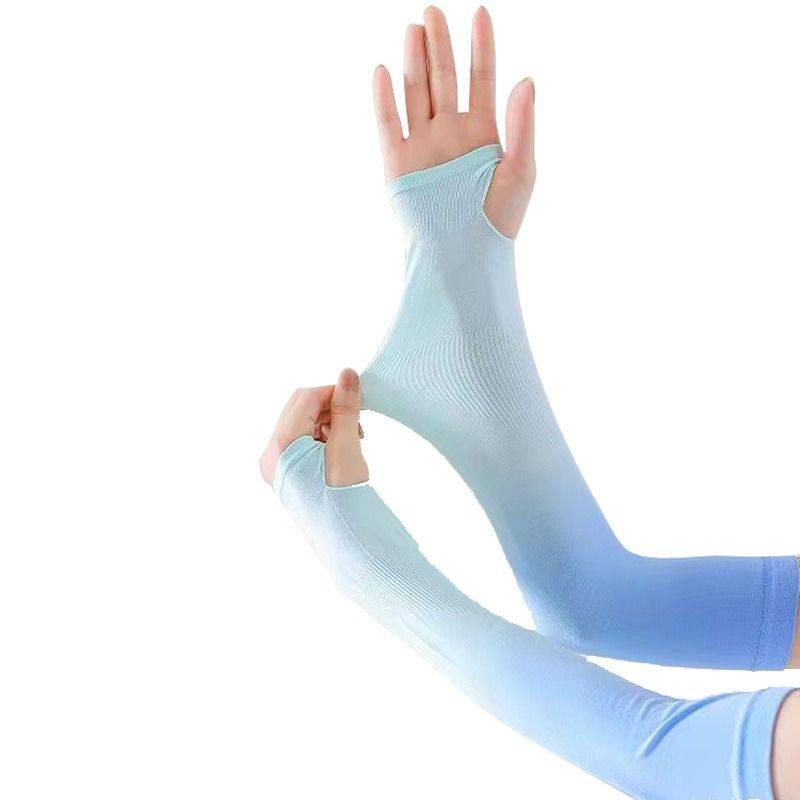 Ice sleeve sunscreen sleeve case women's ultraviolet ice silk gloves sleeve men's gradient driving summer riding glove cuffs