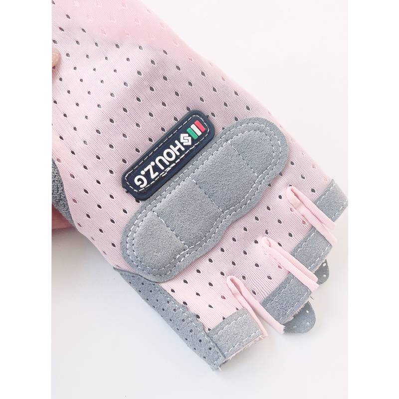 Children's cycling gloves semi -finger thin men and girls sports anti -sliding thickened pads Children with one bumper balancing car pulley