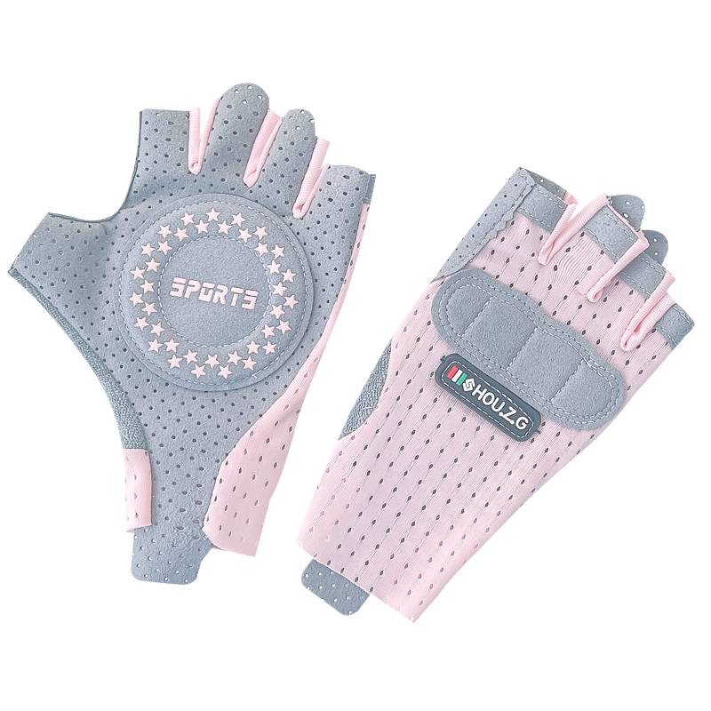 Children's cycling gloves semi -finger thin men and girls sports anti -sliding thickened pads Children with one bumper balancing car pulley