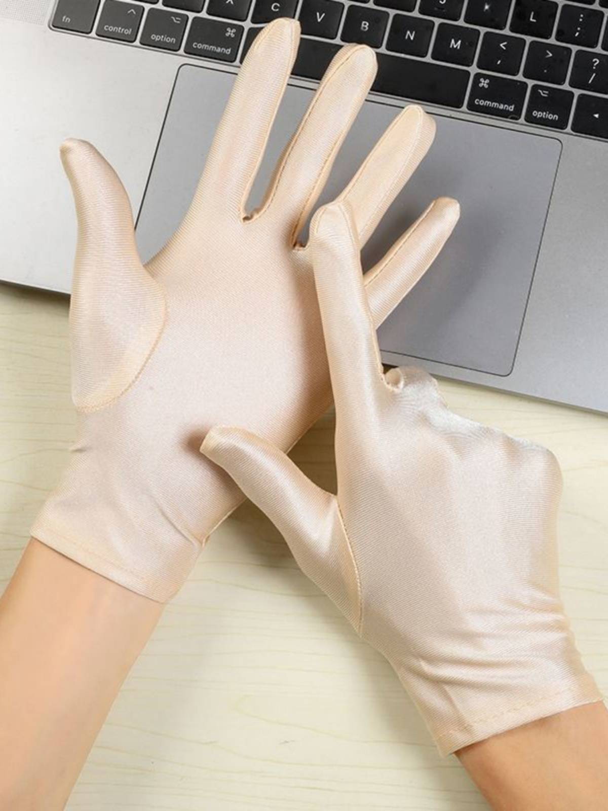 Spandex gloves spring and summer men and women white etiquette thin short elastic glove dance tight black gloves tutoring gloves
