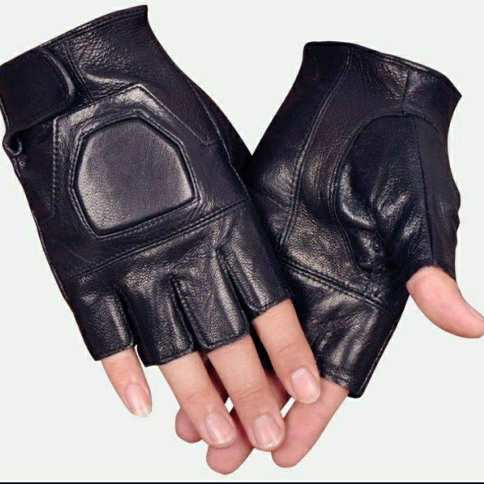 Special men's real sheepskin semi -finger glove slide tactical sports riding healthy body driving training leisure dew fingers