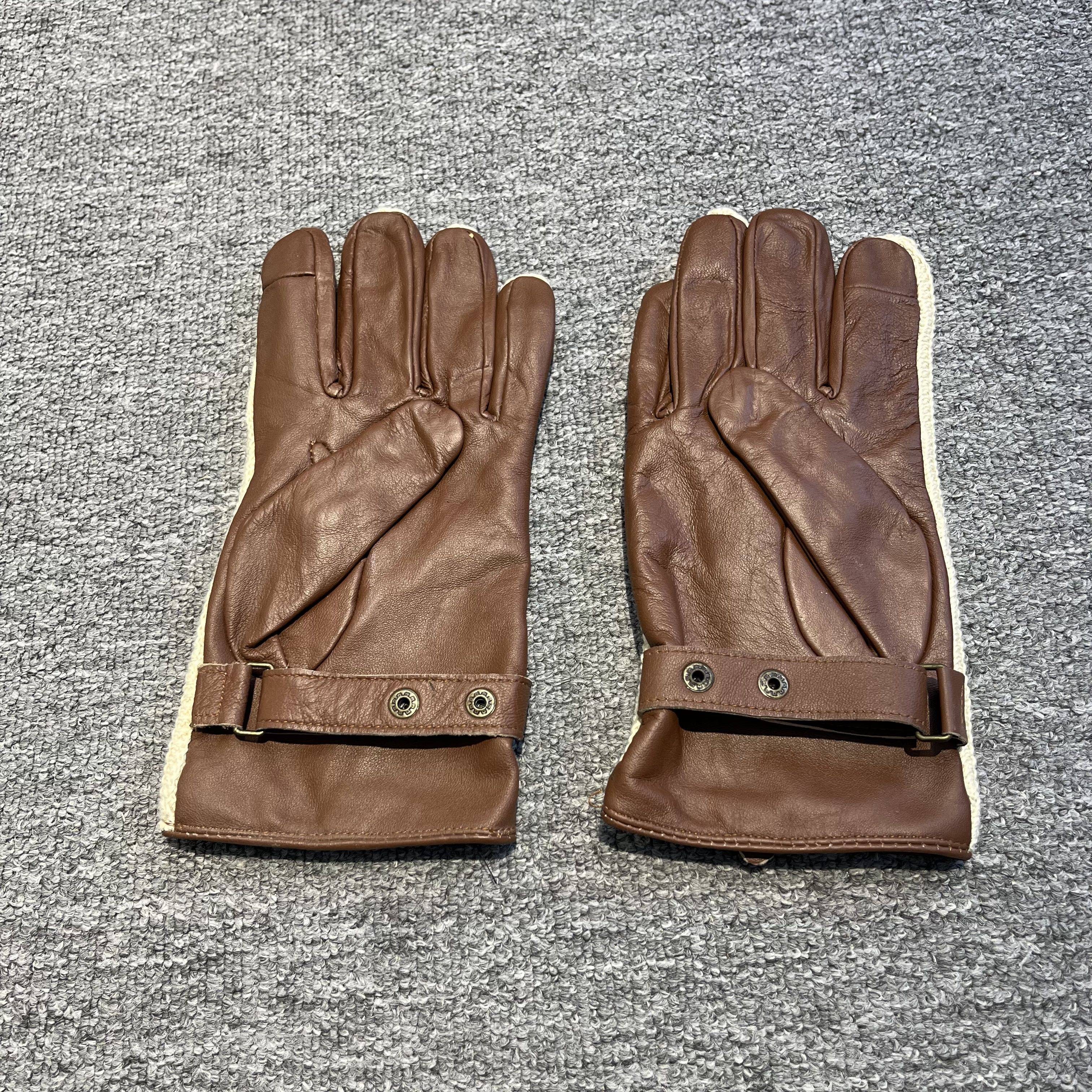 Leather glove women's head layer cotton leather knitting stitching fashion loose bound outdoor finger gloves original single model