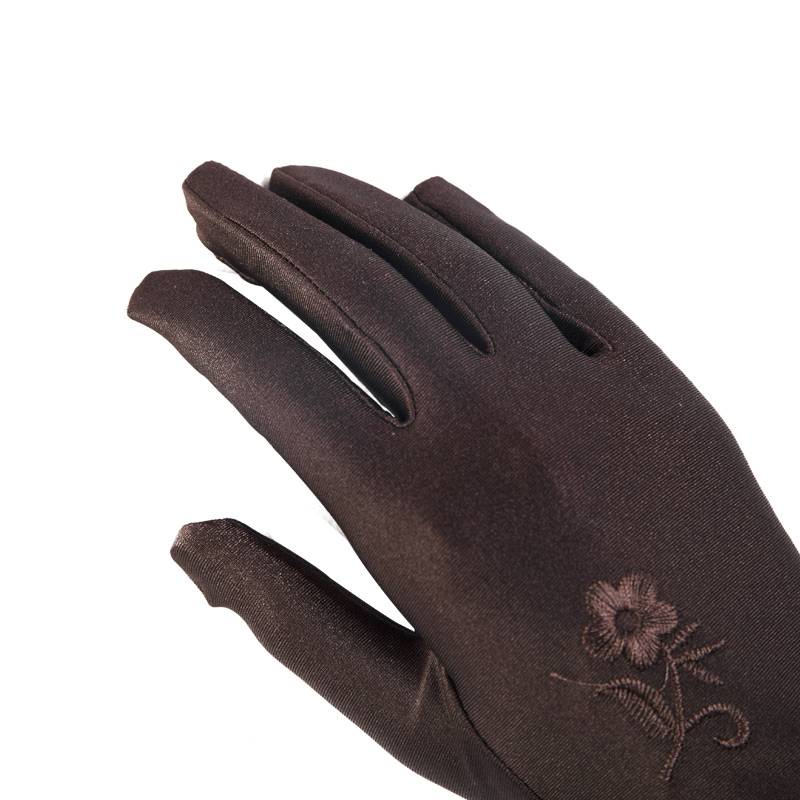 Jewelry and aminoma gloves female black and white short thin spring and summer sunscreen etiquette dance driving high elastic tight performance