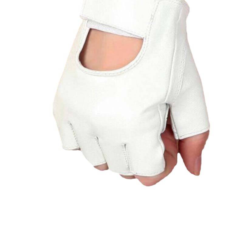 Leather semi -finger ride gloves fitness men's Boxia autumn dumbbell dumbbell fishing finger plus velvet goatskin brand ladies