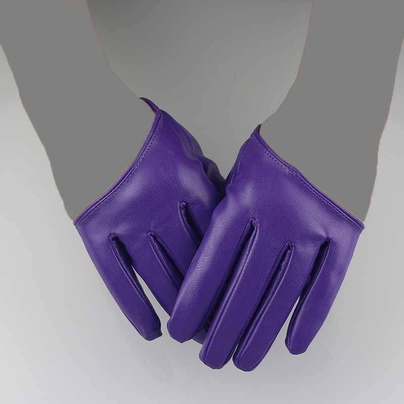 Women's back half -palm fingers all fingers imitation skin dancing wedding nightclub performance desire for urban gloves to divide fingers gloves