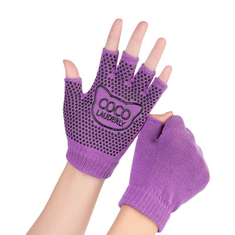 Autumn and winter tennis non -slip glove cotton fingers sports, fitness yoga gloves, sweat absorption, finger flexible multi -purpose dew finger