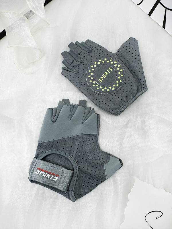 Fitness gloves female breathable ice wire semi -refers to sports cycling bicycle pot cubes anti -slip wear -resistant equipment training men's summer