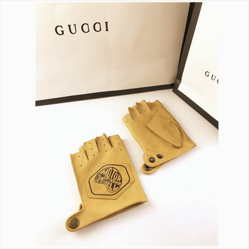 Motorcycle retro semi -finger glove outdoor sports ride fitness locomotive leather men's casual gloves