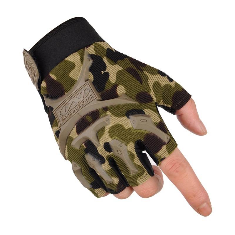 Semi -finger tactical gloves Children's shock -reduced outdoor outdoor sports riding spring and summer magic climbing protection increase
