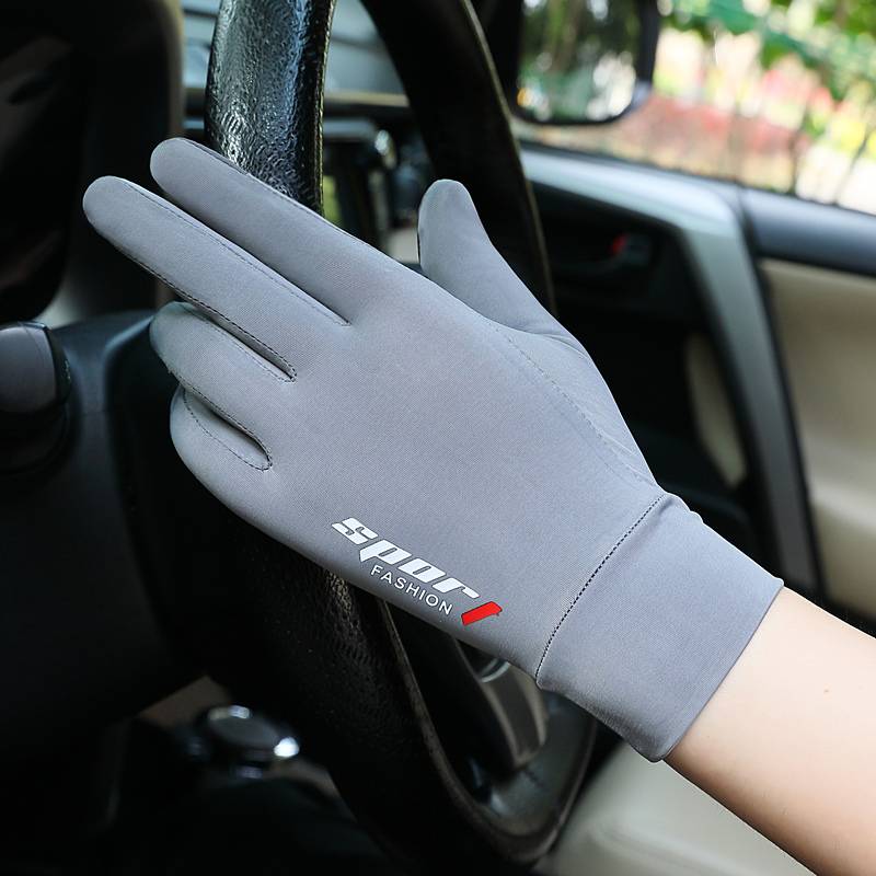 Glove men's summer ice silk Korean version of anti -skid touch screen thin air -breathable motorcycle driving all refers to sunscreen gloves