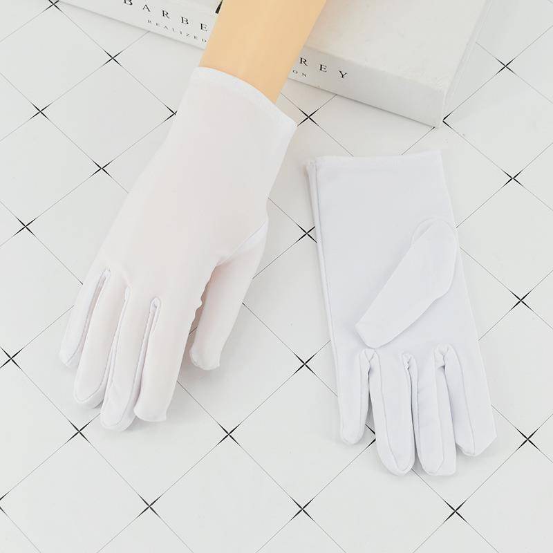 Spandex gloves thin men and women gloves drive elastic black and white etiquette dance performances spandex industrial gloves
