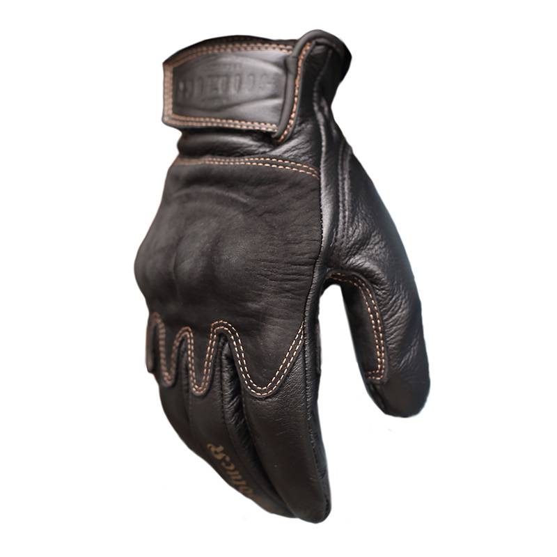 Retro motorcycle riding glove men and women four seasons cowhide leather anti -falling knights black brown equipment windproof windproof
