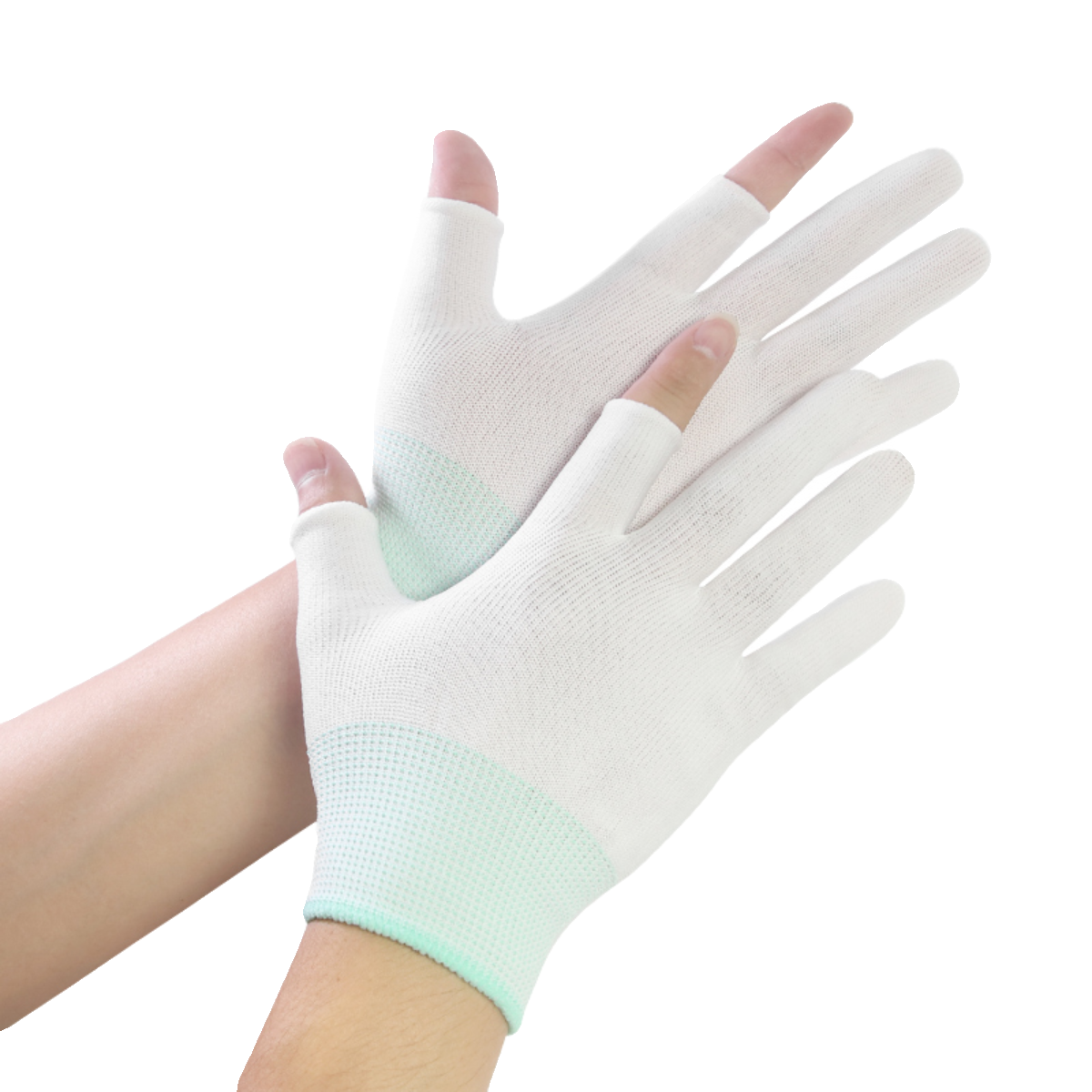 Gloves thin exposed two -finger nylon labor insurance work men's sports fitness anti -cocoon siection packing courier special