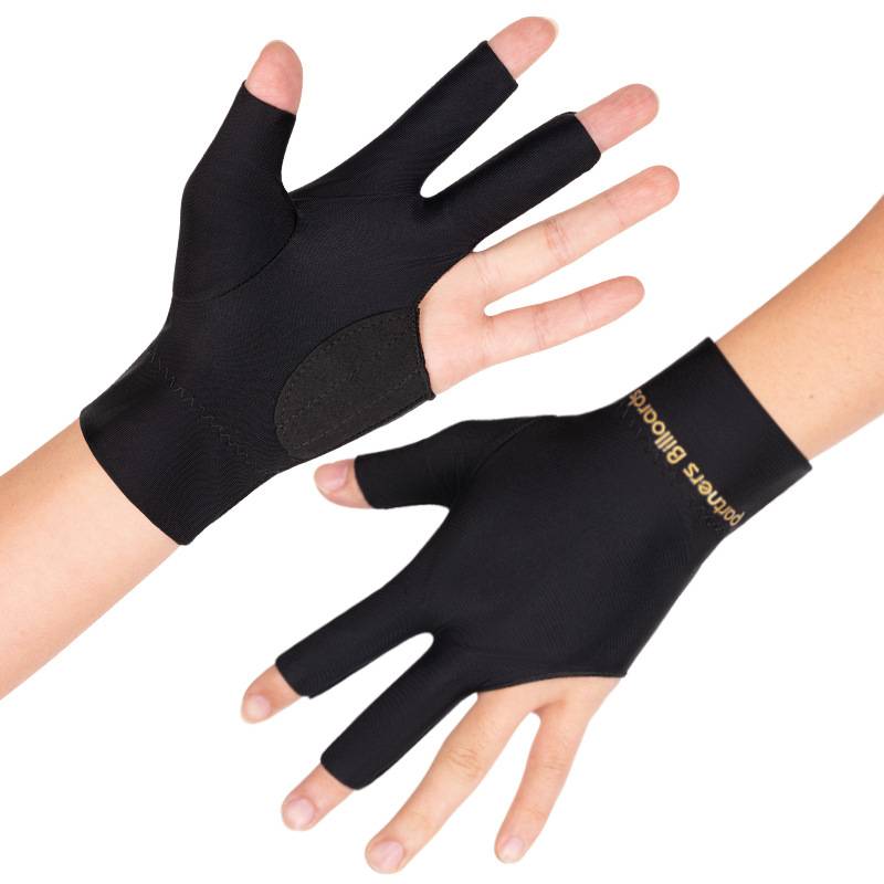Billiards glove men and women universal breathable anti -slip elastic three -finger exposure desktop gloves billiards anti -sliding rod gloves