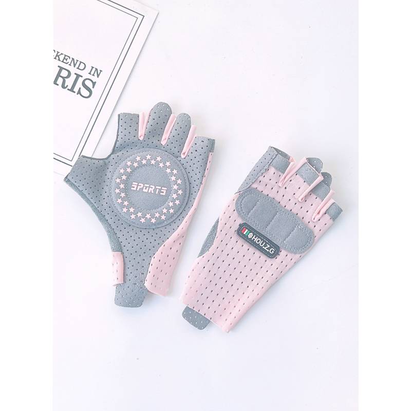Children's cycling gloves semi -finger thin men and girls sports anti -sliding thickened pads Children with one bumper balancing car pulley