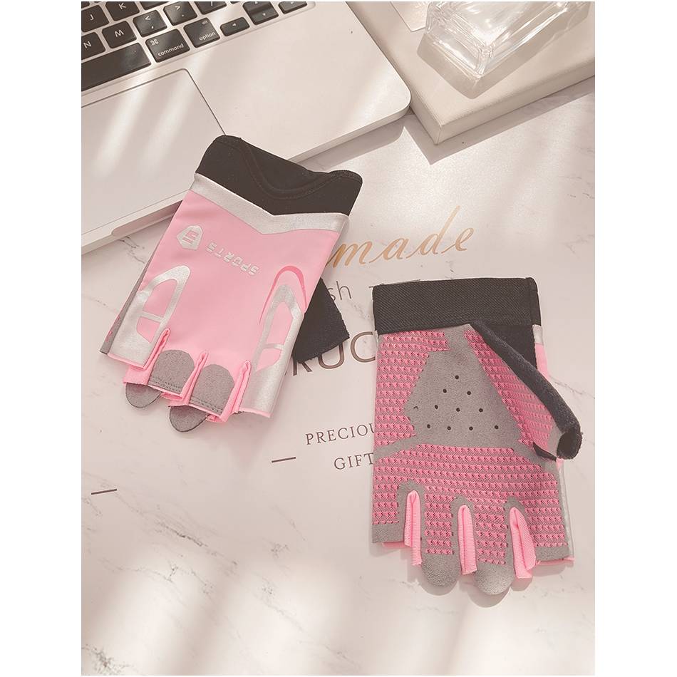Fitness gloves Female summer men's thin non -slip training equipment exercise yoga bicycles to prevent cocoon semi -finger exercise