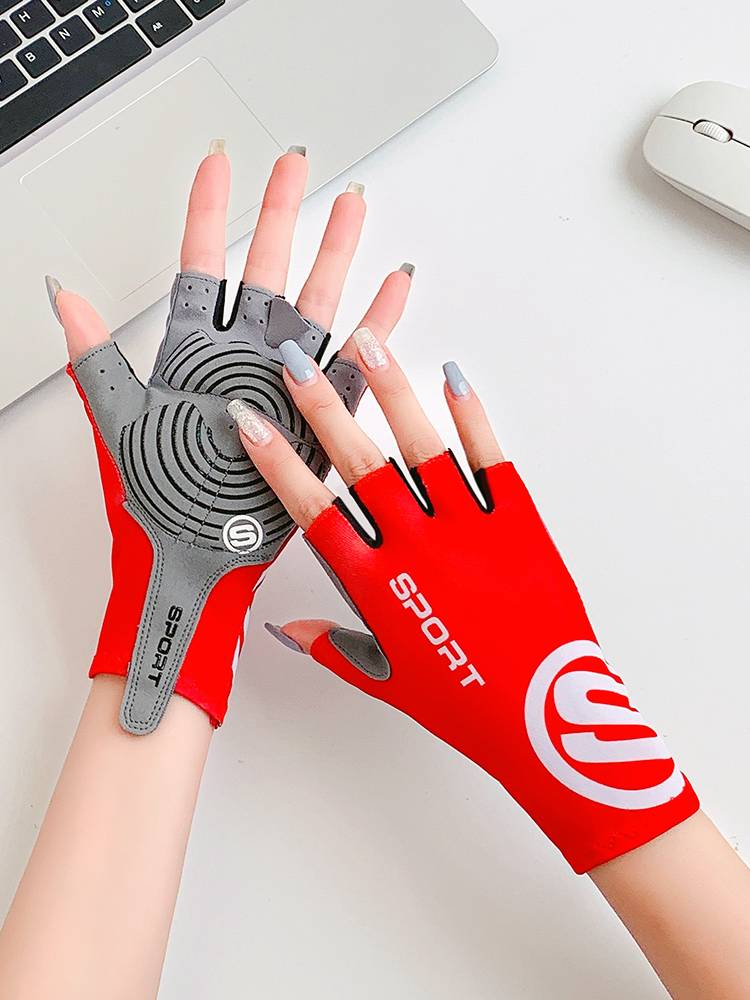 Fitness gloves women's equipment to prevent cocoon anti -sliding ride, half bar, semi -finger exercise exercise yoga pot bell training mountaineering climbing