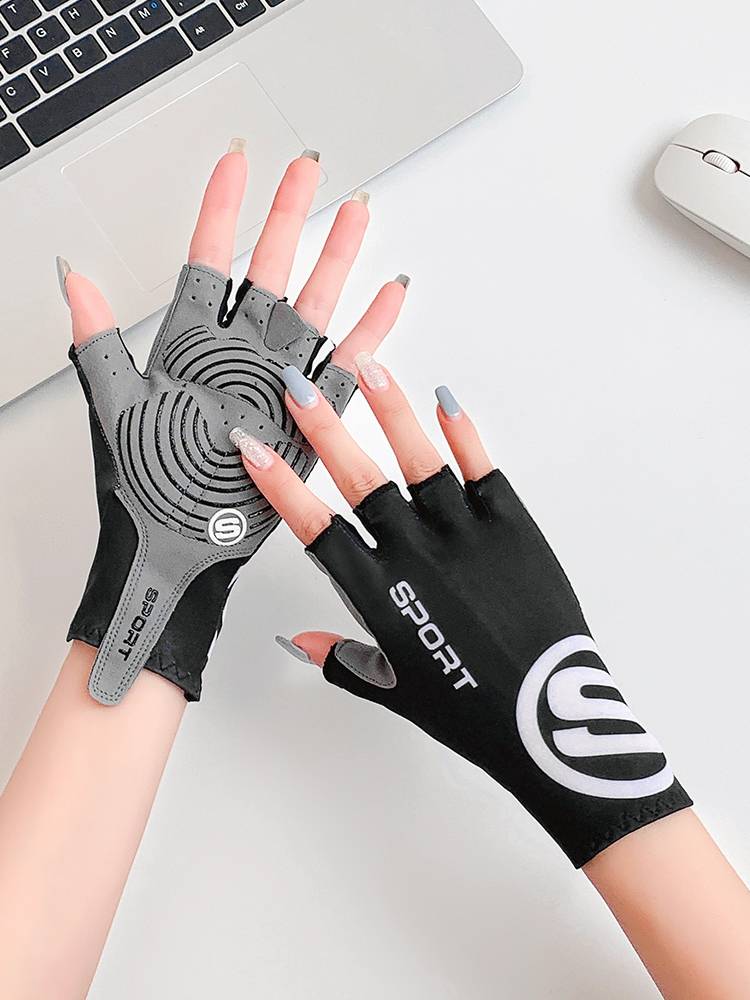Fitness gloves women's equipment to prevent cocoon anti -sliding ride, half bar, semi -finger exercise exercise yoga pot bell training mountaineering climbing