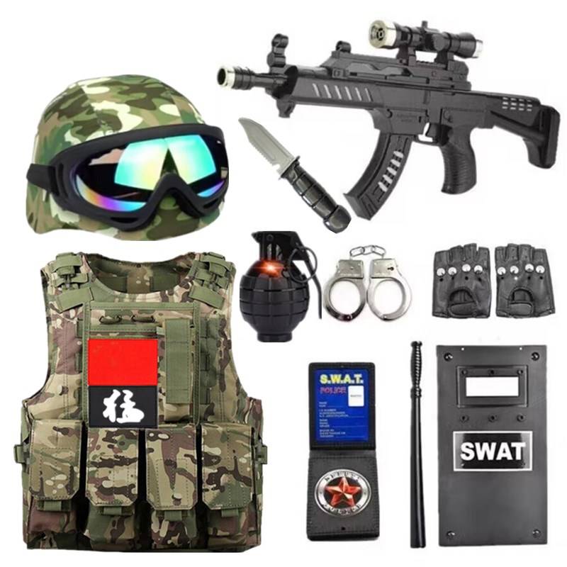 Children's tactical vest Special Forces helmets three -level armor -eating chicken equipment small special police set vest gifts