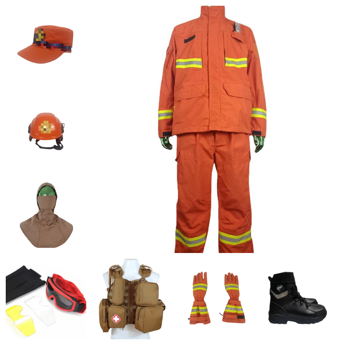 China Forest Fire Fire Preventive Double -layer Thicked Aramelon Flale Insidation Hot Fleeing Fire Server 15 Fire Police Fire Fighting Battle