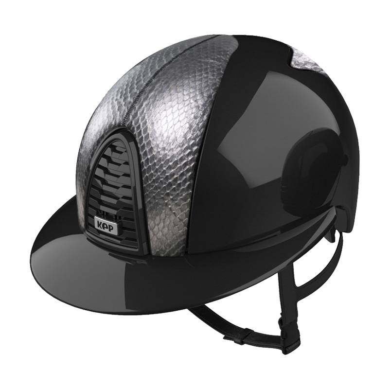 KEP Equestrian helmet Italy imported bright black silver python big hat Cromo2.0polish knight helmet 424