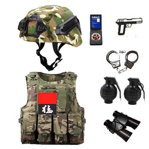 Children's toy gun set Tactical vest Little Special Police Real Police CS