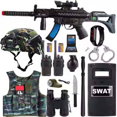 Children's toy gun set Tactical vest Little Special Police Real Police CS