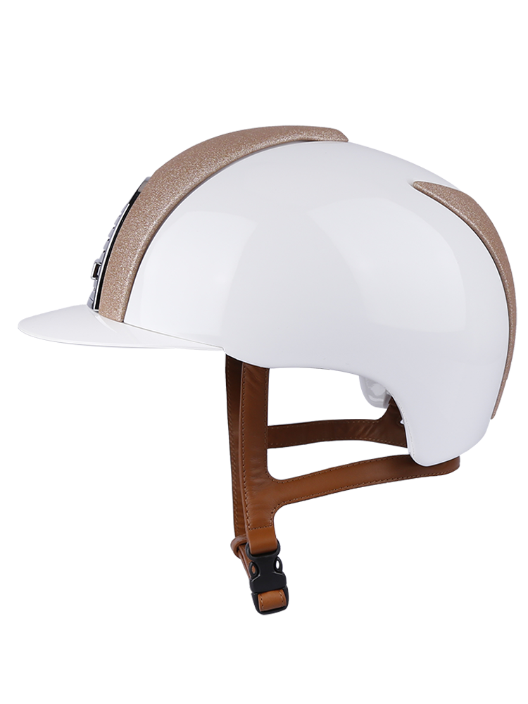 Italian KEP second -generation brilliant white equestrian helmet pink sequins Rockma 8101277