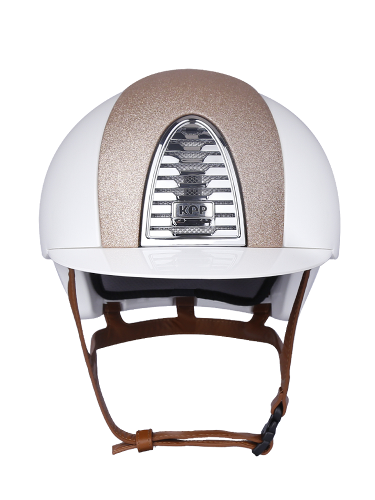Italian KEP second -generation brilliant white equestrian helmet pink sequins Rockma 8101277