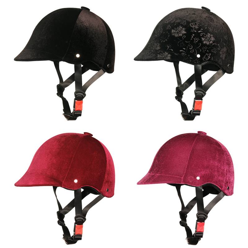Four seasons velvet equestrian helmet men and women riding equipment and supplies, start -up training ground tourists protecting hard caps