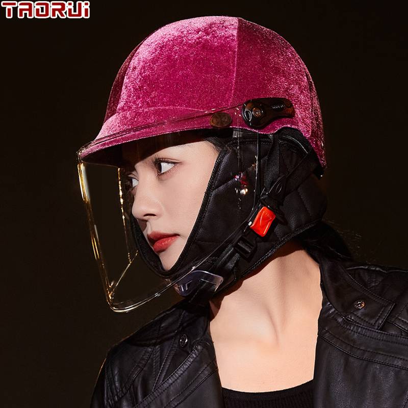New national standard four-season electric bottle car helmet velvet velvet velvet